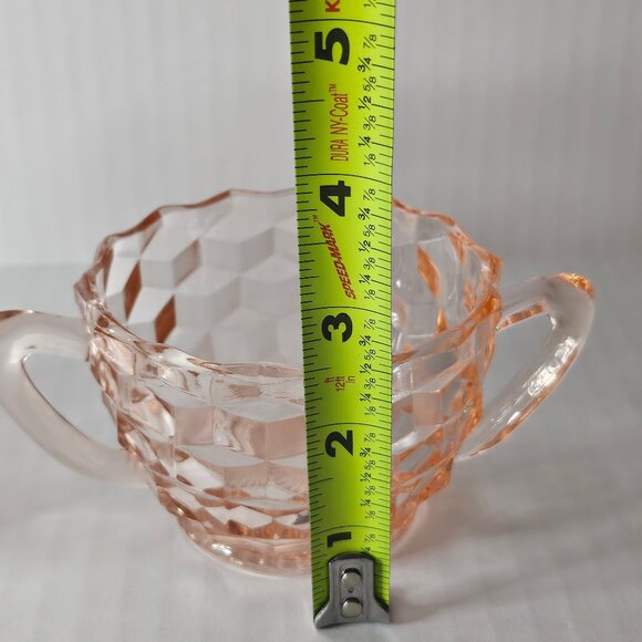 Pink Depression Jeanette Glass Diamond Pattern Sugar and Creamer Set - Picture 11 of 12